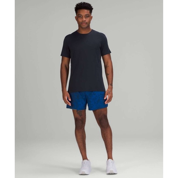 Lululemon Surge Lined Short 6" Gravel Dust Symphony Blue True Navy Sz M Gym - Picture 7 of 16